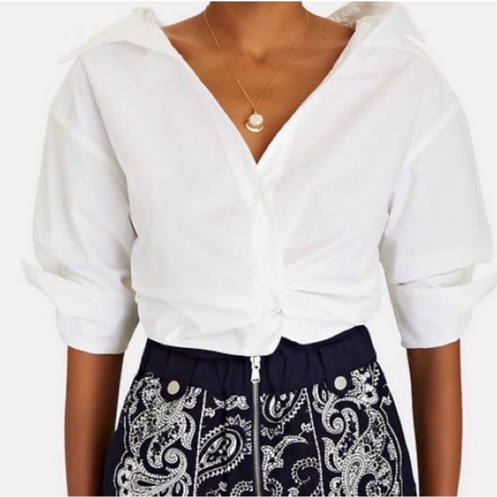 Alix NYC Loretta Knot Hem Poplin Shirt XS